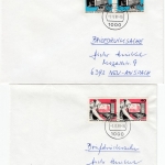 Berlin - 50 J. Rundfunk, Marken ex Block, je Mehrfachfrankatur, 4 Karten/Briefe