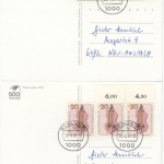 Berlin - Wofa 1973 je Mehrfachfrankatur, 4 Briefe/Briefdrucksache/Karte 1991
