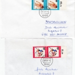 Berlin - Jugend 1976 je Mehrfachfrankatur, 4 Briefe/Briefdrucksache/Karte 1991