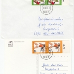 Berlin - Jugend 1976 je Mehrfachfrankatur, 4 Briefe/Briefdrucksache/Karte 1991