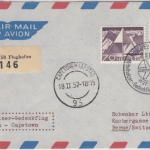 Schweiz - 40 Rp. Juventute 1956 u.a., Lupo-Einschreibebrief/Gedenkflug 1957