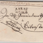 Schweiz - Aarau 1842, L2 a. Dienstbrief n. Eibenstein, dek. Briefkopf !