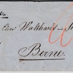 Schweiz - Gampelen, Schreib-L1 a. Portobrief n. Bern 1861, ohne Inhalt
