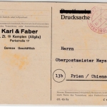 All.Bes. - Murnau Bezahlt 16.1.46, lila Tagesstpl. a. Drucksachenkarte n. Prien