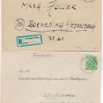 All.Bes. - Murnau 1946/48 roter bzw. grünblauer R-Stempel, Einschreibebriefe
