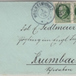 Bayern - 2x5 Pfg. Ludwig/Frieden, Damenbriefchen Weilheim 2 - Krumbach 1914