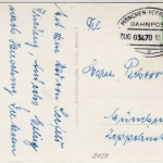 Bizone - München-Herrsching Bahnpost Zug 03470, Karte n. Andechs n. München 1950