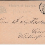 Bayern - 2 Pfg. Rauten, GA-Karte m. Zudruck/Verein Deutschtum i. Ausland München