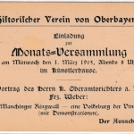 Bayern - München 1905, Hist. Verein f. Oberbayern, priv. Zudruck 2 Pfg. GA-Karte