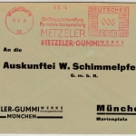 DR - München 1935, 8 Pfg. AFS "Metzeler-Gummi", Ortsbrief ohne Inhalt