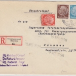 DR - 20+10+8 Pfg. Hindenburg, Orts-Einschreibebrief Telegraphenamt München 1928