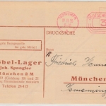DR - 3 Pfg. Post-Freistempel, Firmen-Drucksachenkarte/Ortskarte München 1935