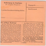 BRD - 90+40 Pfg. Posthorn, Paketkarte Erlenbach - Döbeln 1954