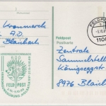 BRD - Bundeswehr Feldpost Holsatia 1989, GA-Karte m. Cachet Feldpost 1100 n.