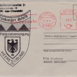 BRD - Bundeswehr Feldpost Fränkischer Schild Brief BW-AFS Idar-Oberstein 1986 n.
