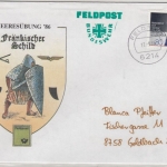 BRD - Bundeswehr Feldpost Fränkischer Schild Schmuckkuvert FP 6214, 1986 n.
