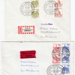 BRD - 25-35-80-90 Pfg. B&S 2 FDC + ESST Bonn gelaufen 1xEinschreiben/1x Eilbrief