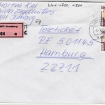 BRD - 2x500 Pfg. SWK, Wertbrief (Label !) Ilsenburg - Hamburg 1995