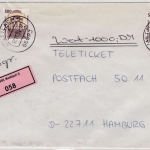 BRD - 2x500 Pfg. SWK, Wertbrief (Label !) Mettlach - Hamburg 1994