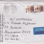 BRD - 2x500 Pfg. SWK, Lupo-Brief >50g n. AUSTRALIEN, Grafrath - Blackwood 1993