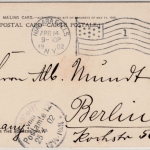 USA - Niagara Falls 1902, Flaggen-Stpl. a. entspr. AK n. Berlin