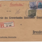 DR - 2x2 M. Germania u.a., Einschreibebrief Mittweida-Markersbach - Dresden 1922