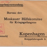 DR - Döbeln 1916, vorgedr. Kriegsgef.Brief n. Kopenhagen, roter Zensur-Stpl.