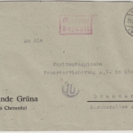 SBZ - Grüna 24.10.45, Gebühr bezahlt ra2 a. Brief n. Dresden