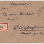 SBZ - 84 Pfg. Köpfe, Einschreibebrief Ebersbach - Weißenfels 1950
