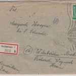 All.Bes. - 84 Pfg. Ziffer, Einschreibebrief Handrollstpl. Großenhain 1947 n.