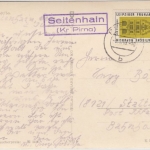 DDR - Seitenhain (Kr. Pirna), Landpost-Ra2 a. Karte Staltach 1963
