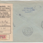 DDR - Sangerhausen 1968, Selbstbucher-R-Zettel, Eil-Einschreibebrief n. Stollham