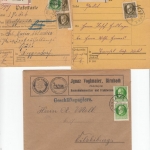 Bayern - Birnbach 1918/19, 2 Paketkarten + 1 Geschäftspapiere