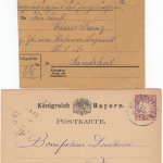 Bayern - Herbertsfelden 5 Pfg. GA-Karte 1883, Soldaten-Paketkarte 1917, 2 Belege