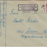 DDR - Hohndorf ü. Greiz, Landpost-Ra2 a. Brief n. Düren 1957