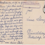 DDR - Meiningen-Welkershausen, apt. Landpost-Ra2 a. Karte n. Düsseldorf 1957