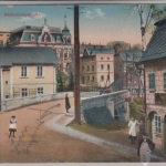 Sudetenland - Rumburg Schönlinderstraße Gasthaus z. Schweden gelaufen 18.2.45 !!