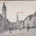 Sachsen - Altenburg Markt m. rathaus, sw-AK gelaufen 1909
