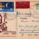 DDR - Dresden 1986, 10 Pfg. GA-Karte m.priv. Zudruck Melli Beese Eilpostkarte m.