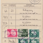 BRD - 6551 Eckelsheim Poststelle II Ra1 a. Paketzustelliste 1976
