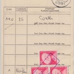 BRD - 3x50 Pfg. I&T, 6551 Eckelsheim Poststelle II Ra1 a. Paketzustelliste 1976