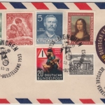 Berlin - 10+20 Pfg. Tag d. Briefmarke u.a., phil. Schmuckkuvert SST München 1953