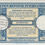 BRD - 60 Pfg. Internationaler Antwortschein/Coupon Response gestpl. Kempten 1961