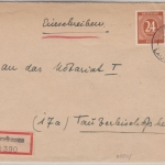 All.Bes. - Messelhausen ü. Lauda, Poststelle I Einschreibebrief 1946 n.