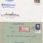 DR/BRD - Cuxhaven, 7 Heimatbelege (AFS, Paketkarte, Schiffspost etc.)1922/87
