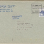 Berlin - 90 Pfg. B&S, Drucksache >20g n. BELGIEN, Berlin 11 - Borsbeek 1989
