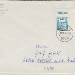 Berlin - 280 Pfg. B&S, Bogenecke, Brief >50g n. CSSR, Berlin 12 - Kvetna 1991