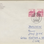 Berlin - 2x60 Pfg. B&S, D-Zähnung Drucksache n. CSSR, Neu-Anspach - Kvetna 1991