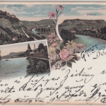 Thüringen - Dornburg, Kunitz, farb. Gruss aus - Mehrbildlitho gelaufen 1895