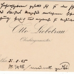 Thüringen - Gotha, Otto Liebetrau Oberbürgermeister Visitenkarte m. Widmung 1895